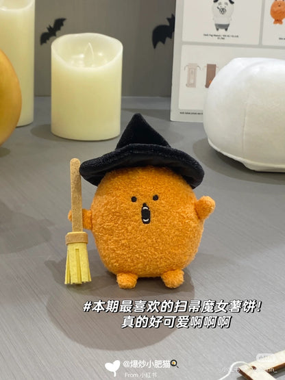 Nagano嘲讽熊｜Characters Mini  Mascot (Witch Naogura Croquette)万圣节扫把女巫薯饼可乐饼毛绒挂件/包挂｜约 H110 x W90 x D65mm