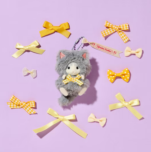 SylvanianFamilies｜Curly- Eared Cat Girl Keychain Cat Costume Plush Keyring
