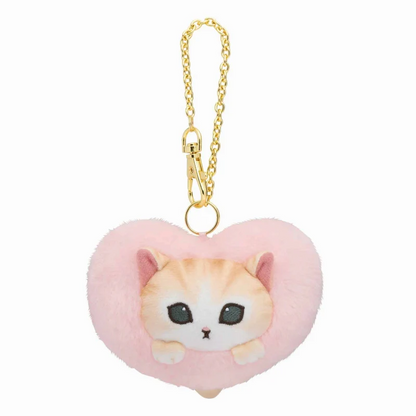 Mofusand｜Fluffy Heart Nyanko Mascot Holder /Plush Keychain｜H80 x W100 x D80mm approx.