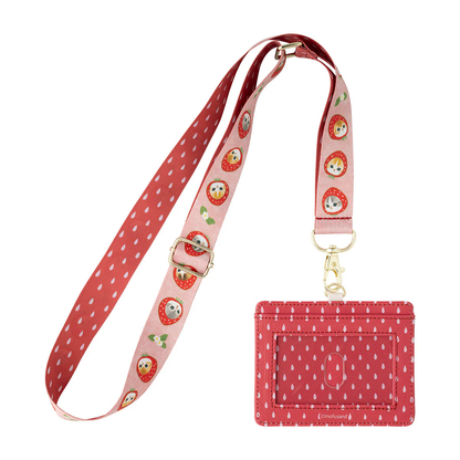 Mofusand｜Merci Strawberry Neck Strap &amp; Card Holder Set｜H82 x W105mm approx.