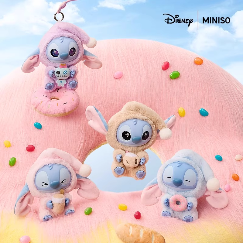 MINISO Disney Stitch Eat Something Before Sleep Series vinyl plush Keychain Blind Box