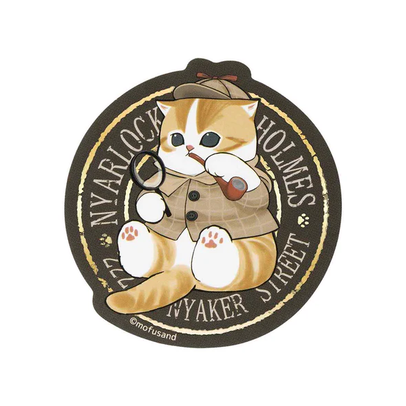 Mofusand｜Mofumofu Journey Nyarlock Holmes Shiny Foil Stamp Sticker｜ 76×75mm approx.