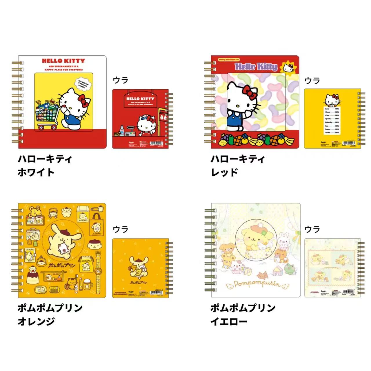 Sanrio｜Square ring notebook with window｜60 pages