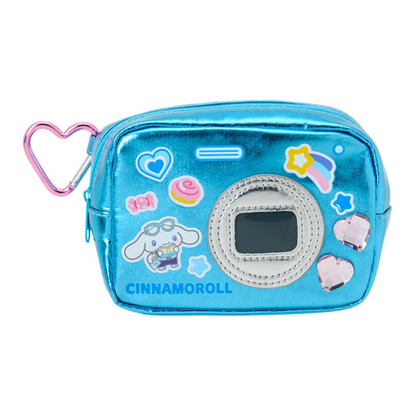 Sanrio｜Academy Sparkling Journey Camera-Style Metallic Pouch with Carabiner｜9.5×6.5cm approx.