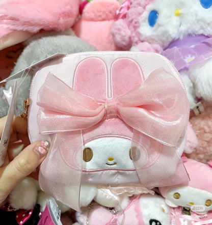 Sanrio三丽鸥｜My Melody Birthday 50th Anniversary Princess Tissue Pouch美乐蒂50周年生日粉桃甜心系列化妆包/小收纳包/正反面都可爱｜约幅15×奥行3×高さ12.5cm