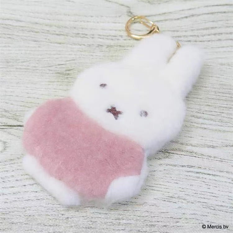 Miffy｜Bruna Fluffy Applique Mascot Holder /Plush Keychain｜65×106mm approx.