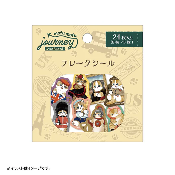 Mofusand｜Mofumofu Journey Journey Flake Sticker｜ 24 pieces