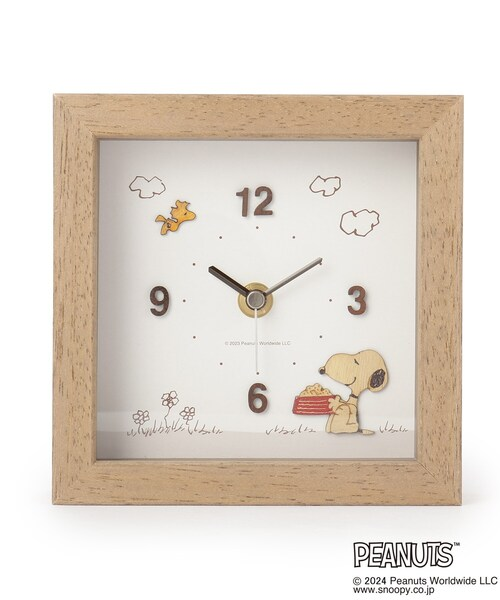Snoopy｜木质立体桌面台钟｜約H15cm W15cm D5cm