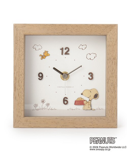 Snoopy｜木质立体桌面台钟｜約H15cm W15cm D5cm