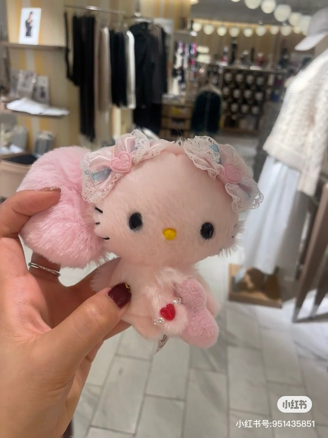 Sanrio三丽鸥｜ Mascot Holder / Fluffy Heart毛茸茸爱心系列平成复古可爱角色玩偶挂件/包挂｜约11×6×13cm