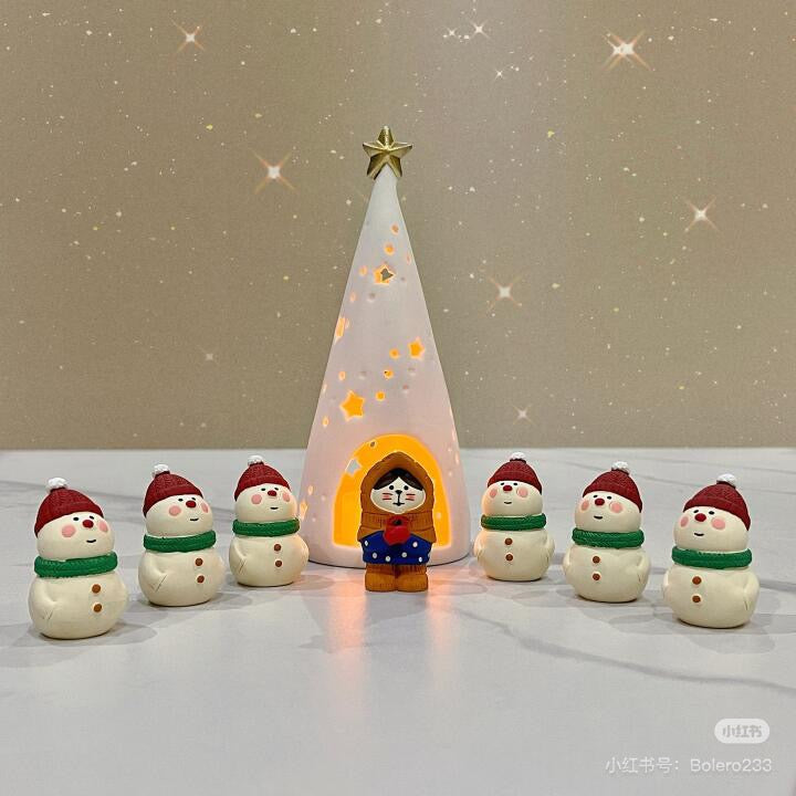 concombre｜Yukinko圣诞系列雪孩子猫咪树脂装饰摆件｜约28 x 25 x H4mm