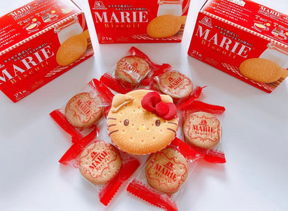 Sanrio三丽鸥｜Morinaga × Sanrio Collaboration Biscuit &amp; Pouch森永联名饼干+饼干造型零钱包挂件/正反面都可爱｜约幅11×奥行4×高さ11cm【25.07】
