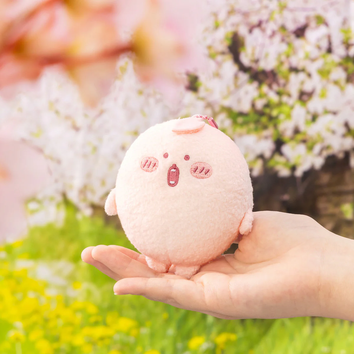 Nagano｜Characters Cherry Blossom Pink Mascot Holder /Plush Keychain｜H110×W85×D50mm approx.