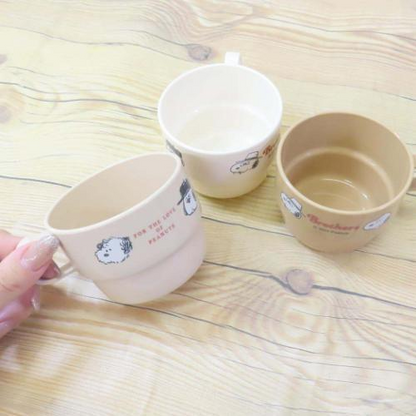 Snoopy史努比｜PEANUTS SNOOPY &amp; BROTHERS三色塑料防摔叠叠杯/3个入｜约230ml(每个）