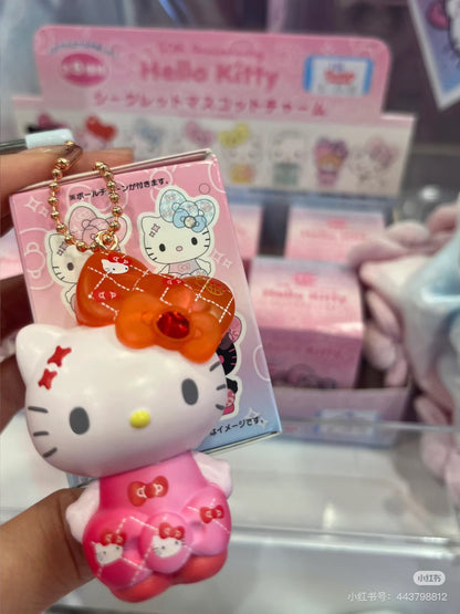 HelloKitty凯蒂猫｜Birthday 50th The Fashionable Ribbons Sanrio Blindbag 50周年生日限定彩虹水钻蝴蝶结吊饰挂件盲盒/全8种｜1枚入