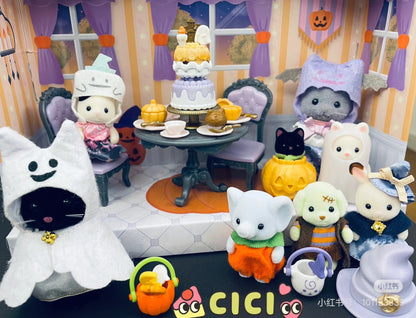 SylvanianFamilies森贝儿家族｜Halloween feestset万圣节排队系列波斯猫女巫套组/玩具/过家家5764