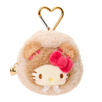 Sanrio｜Cookie Fluffy Bear Mini Pouch with Carabiner｜8×7×8cm approx.