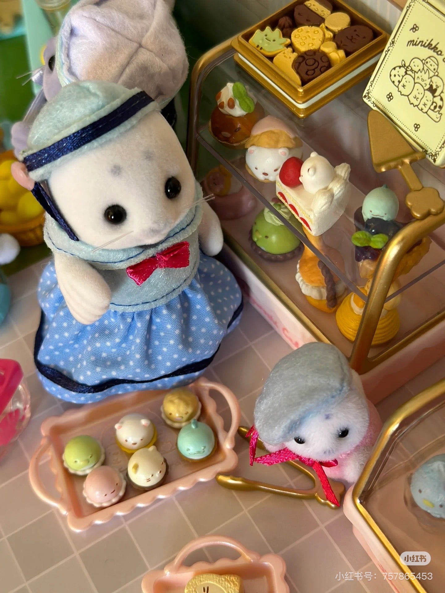 SylvanianFamilies森贝儿家族｜Seal Family海豹家族一家四口植绒站宝套组/玩具/过家家5759