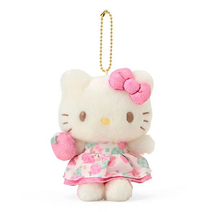 Sanrio三丽鸥｜Mascot Keychain粉彩碎花毛绒玩偶挂件/包挂｜约幅9.5×奥行7×高さ13cm