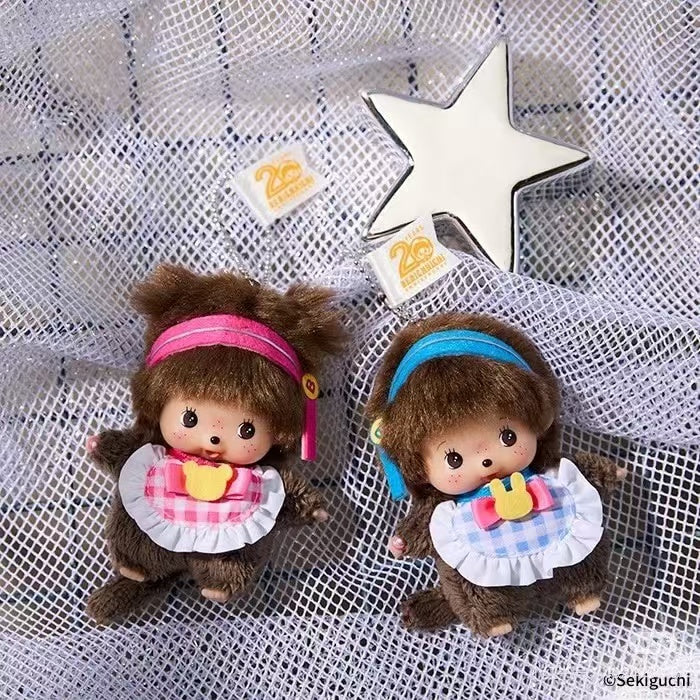 Monchhichi｜Bebichhichi Idol Mascot Holder /Plush Keychain｜H9.5 x W6 x D5.5 cm approx.