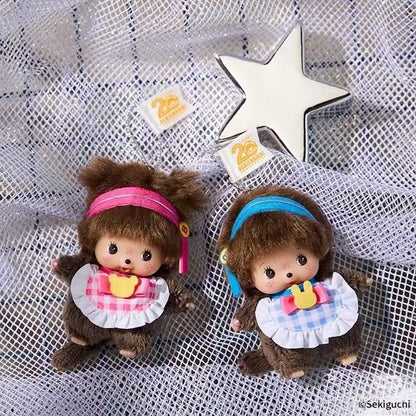 Monchhichi｜Bebichhichi Idol Mascot Holder /Plush Keychain｜H9.5 x W6 x D5.5 cm approx.
