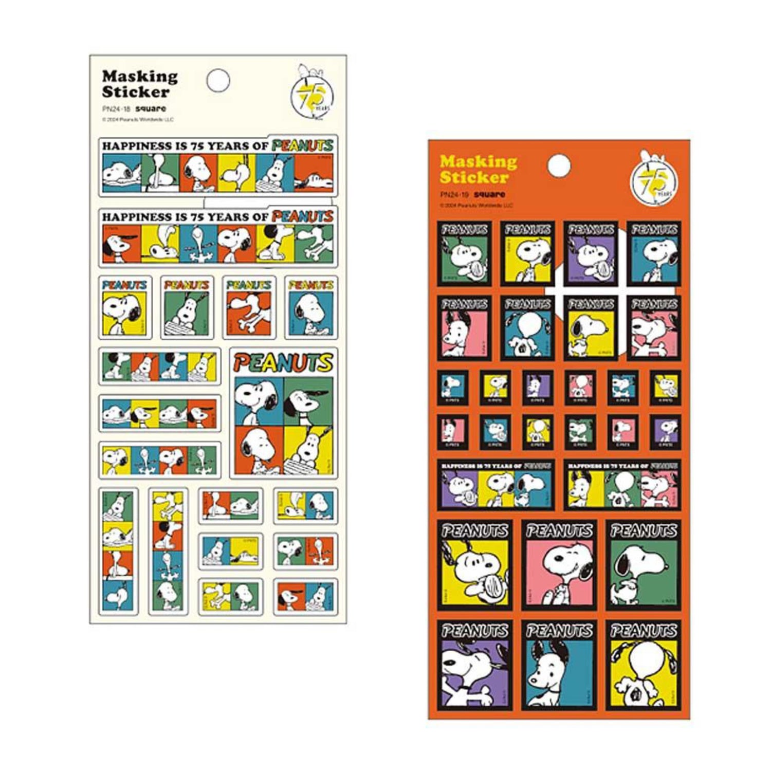 Snoopy｜Peanuts 75th Anniversary Stickers｜200 x 90mm approx.
