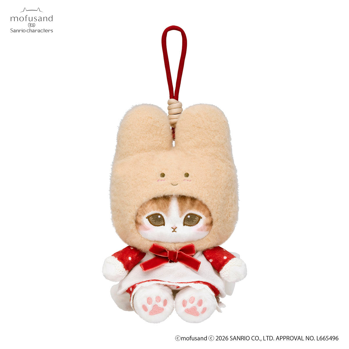 Mofusand｜Sanrio Characters Potefuwa Mascot Holder /Plush Keychain｜H140 x W130 x D130 mm approx.