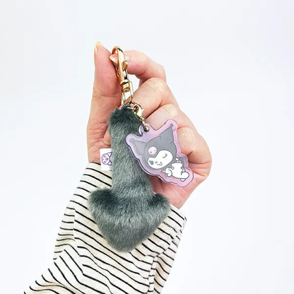 Sanrio｜Acrylic Attached Tail Charm Mascot Holder /Plush Keychain｜8cm x 6cm x 0.5cm approx.
