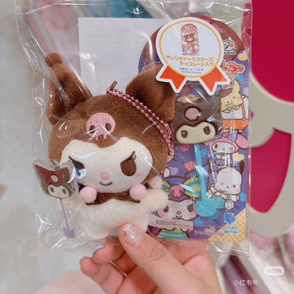 Sanrio三丽鸥｜Fujiya Chocolate Bar &amp; Mascot Holder不二家联名巧克力棒毛绒玩偶挂件/包挂｜约9×5×11cm