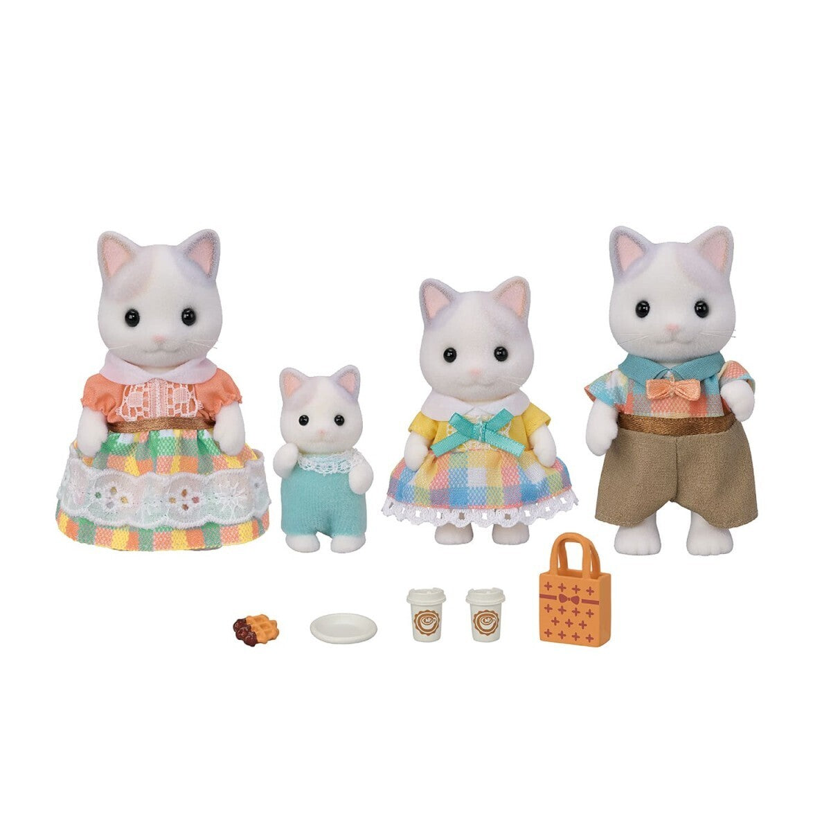 SylvanianFamilies森贝儿家族｜Latte Cat拿铁猫家族系列一家四口套组/玩具/过家家5738