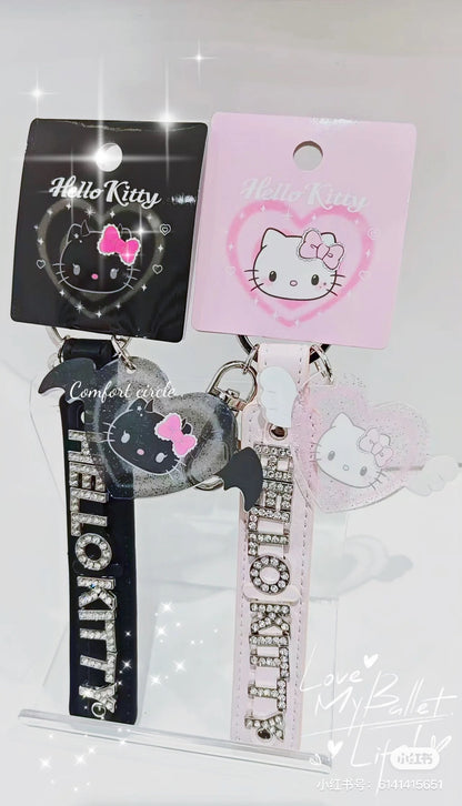 Hello kitty凯蒂猫｜Sanrio Hello Kitty Keyholder/ Angel and Little Devil天使恶魔钥匙扣/挂件｜约19.0 x 6.2 x 1.7cm