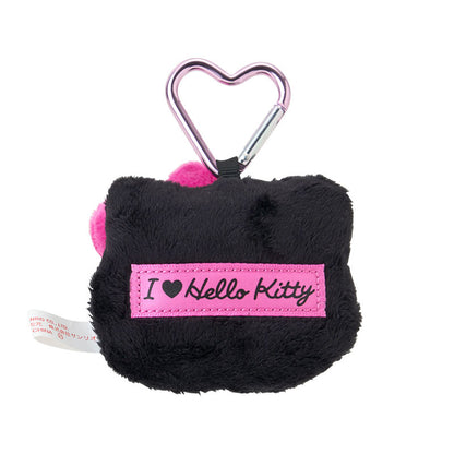 Sanrio三丽鸥｜Plush Pouch Kao Black Sanrio I Love Hello Kitty/keychain｜W8×D3.5×H7cm