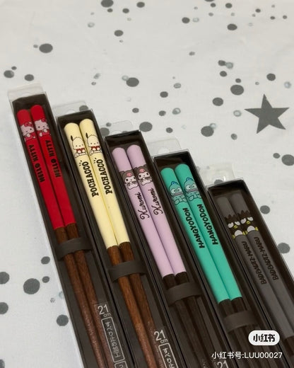Sanrio三丽鸥｜ Original Chopsticks 21cm 可爱角色天然木筷子/餐具｜约长21cm