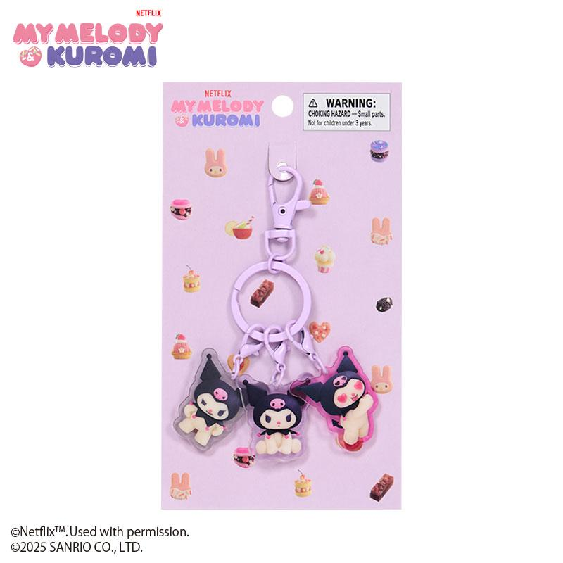 Sanrio｜Netflix Original Anime My Melody &amp; Kuromi Keychain/Keyring｜W 2.8 x D 0.3 x H 3.3 cm approx.