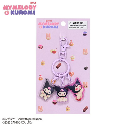 Sanrio｜Netflix Original Anime My Melody &amp; Kuromi Keychain/Keyring｜W 2.8 x D 0.3 x H 3.3 cm approx.
