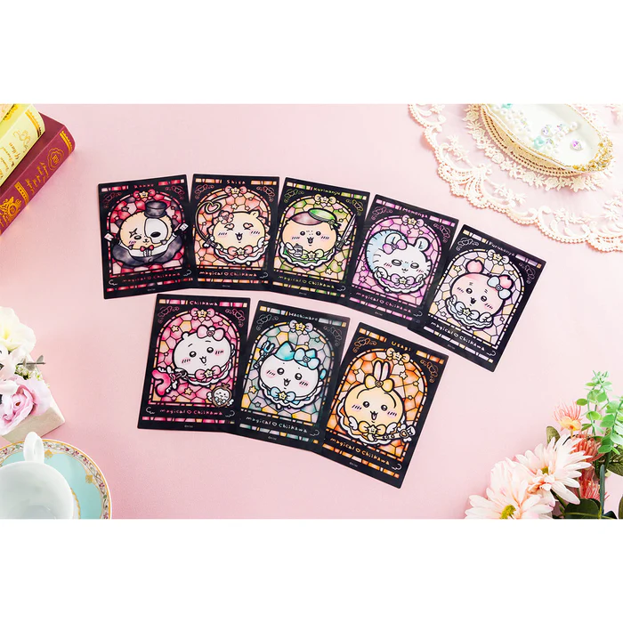 Chiikawa 吉伊卡哇｜Magical Chikawa Stained Glass Style Clear Card魔法少女系列彩色玻璃窗亚克力可爱角色透光卡片｜约H148×W100mm