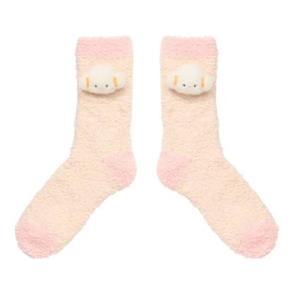 Sanrio｜Characters Plush Fluffy Crew Socks｜23-25cm approx.