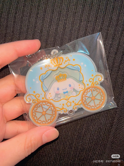 Sanrio三丽鸥｜Secret Custom Acrylic Charm - Prince &amp; Princess Blind Box王子与公主南瓜马车多层亚克力挂件盲盒/全8种｜1枚入