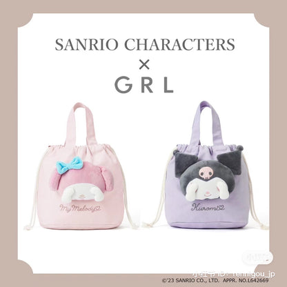 Sanrio｜GRL联名限定凸凸大头蒙眼公仔束口/手提两用包｜约24*32*14cm