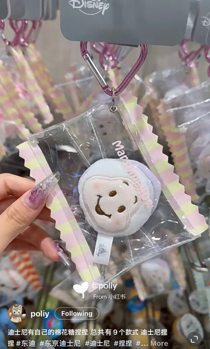 Disney迪士尼｜豆豆眼棉花糖捏捏/慢回弹系列爱心扣挂件/包挂/捏捏玩偶可取出并单独做小挂件｜約縦5×横10×厚み2.5(cm)