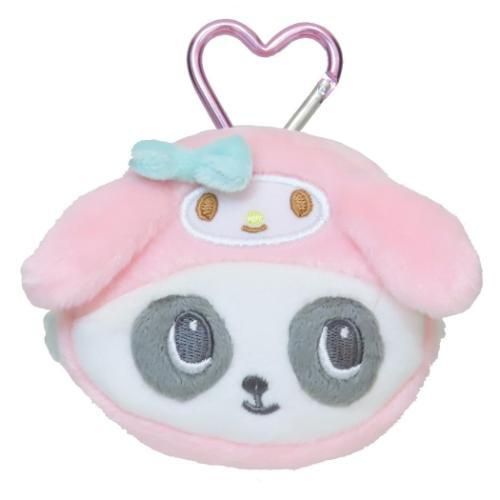 Sanrio｜Panshell Characters Face Mini Pouch with Carabiner｜90x80x25mm approx.