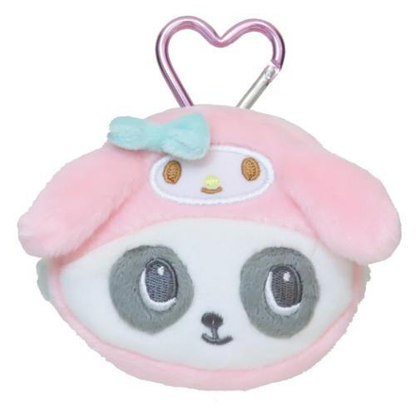 Sanrio｜Panshell Characters Face Mini Pouch with Carabiner｜90x80x25mm approx.