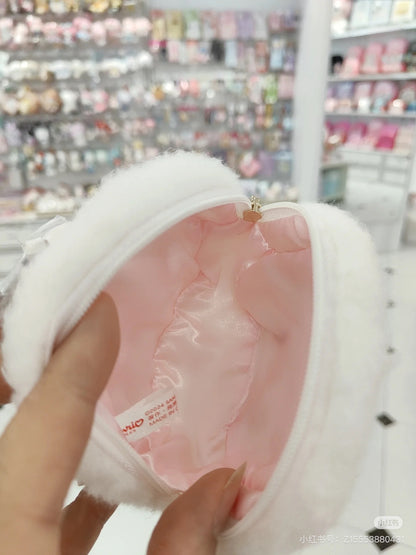 Sanrio｜Face-shiped Mini Pouch - Cogimyun / Angel Play Party小麦云粉精灵天使系列毛绒收纳包｜约14×6×10cm