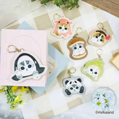 Mofusand｜Fluffy and Fuzzy Patch Keychain/Keyring｜84×103×10mm approx.