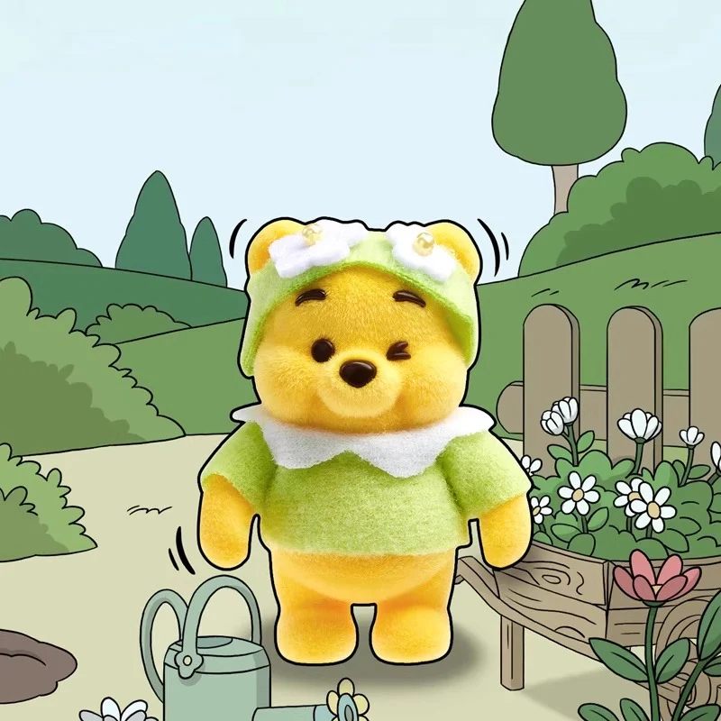 MINISO Disney Winnie the Pooh Touching Garden Series Flocking Figure Toy Blind Box