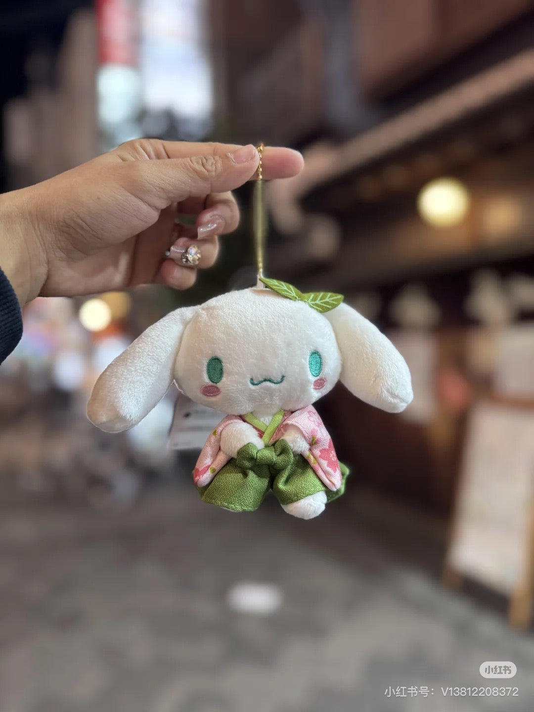 Sanrio三丽鸥｜Mascot Holder/ Matcha Sakura Kimono抹茶和服系列毛绒玩偶挂件/包挂｜约90×120×60mm