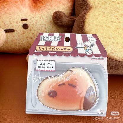 Snoopy史努比｜Peanuts Die-cut Sticky Notes / Bread可爱角色软软面包手感脸型便签本｜40枚入
