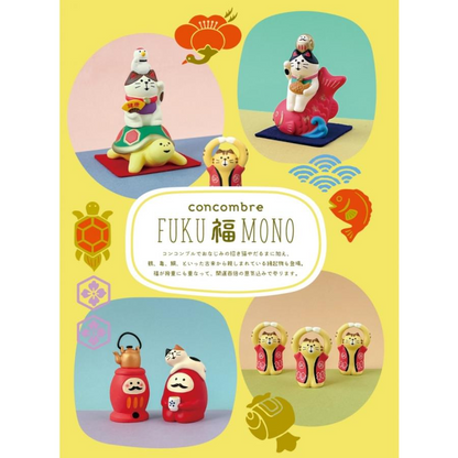 concombre｜DECOLE FUKU福MONO 新年招财猫系列健康吉祥猫咪树脂装饰摆件｜约44×72×h80 mm