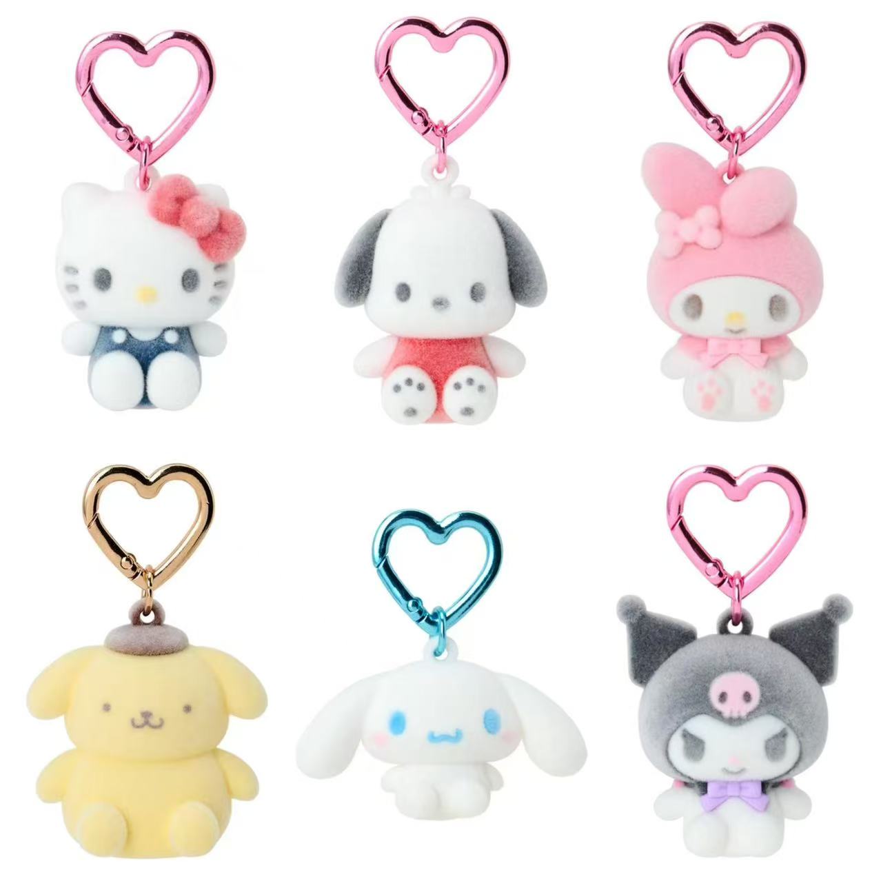 Sanrio｜Mini Sanrio Celebrating Shop 55th Anniversary Flocked Mascot Holder Bag Charm｜4.5×3.3×4.5cm approx.