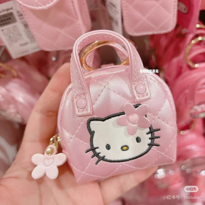 Sanrio三丽鸥｜keychain pouch菱格纹登山扣迷你零钱包挂件/耳机包/包挂｜约7x3x7 cm